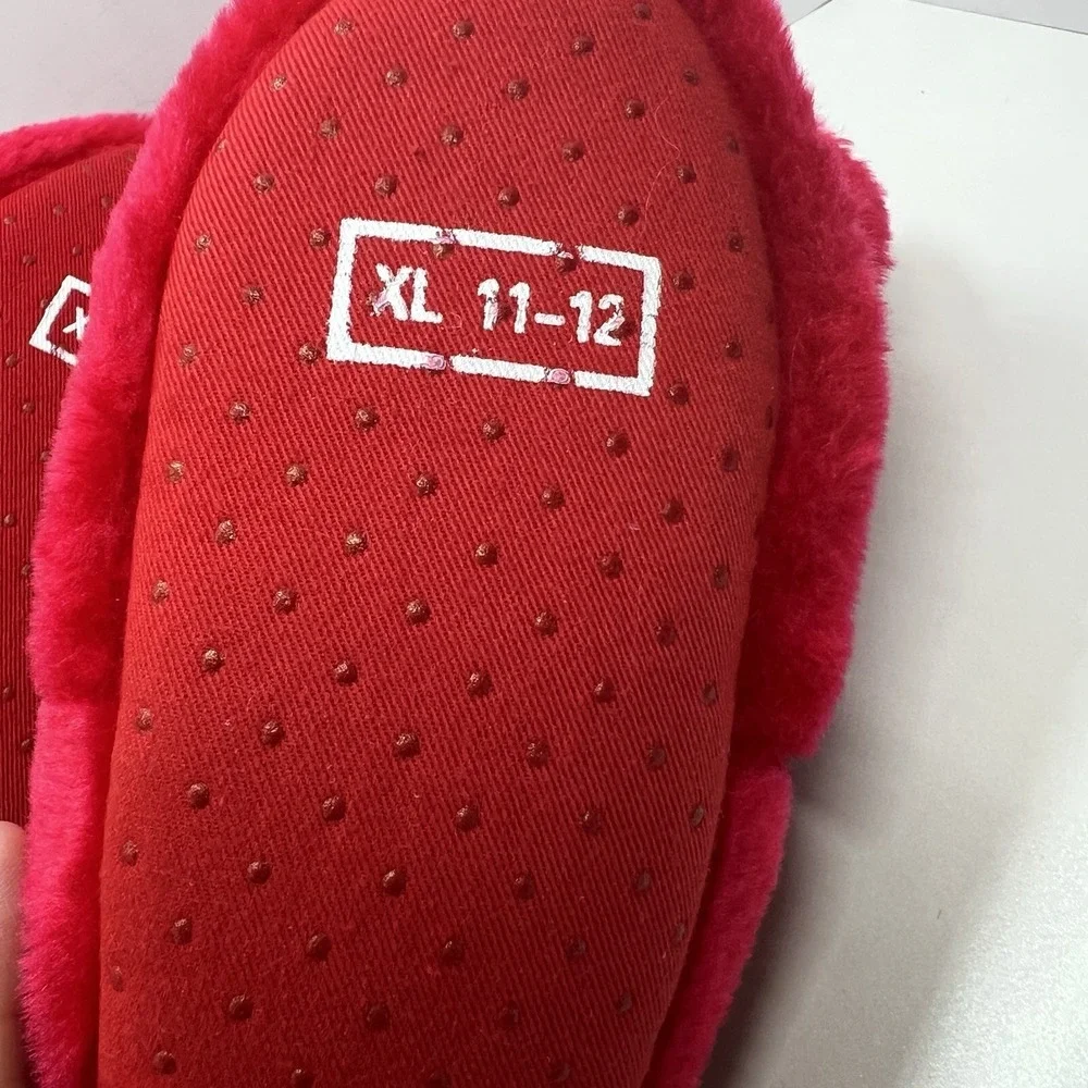 Vintage Clifford Big Red Dog Plush Slippers Kids XL 11-12 Red Scholastic 2002‎